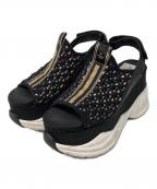 LANVIN en Bleuランバンオンブルー）の古着「スリングバックサンダル」｜ブラック