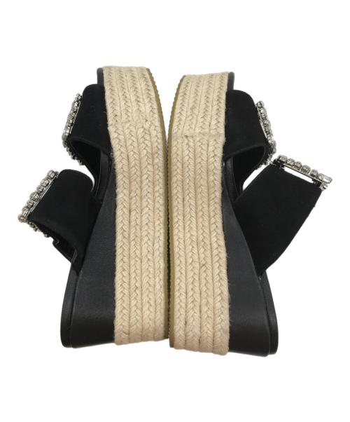 TSURU by MARIKO OIKAWA（ツルバイマリコオイカワ）TSURU by MARIKO OIKAWA (ツルバイマリコオイカワ) Deja ビジューサンダル ブラック サイズ:33の古着・服飾アイテム