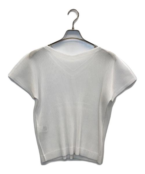 PLEATS PLEASE（プリーツプリーズ）PLEATS PLEASE (プリーツプリーズ) メッシュクロップドカットソー ホワイト サイズ:3の古着・服飾アイテム