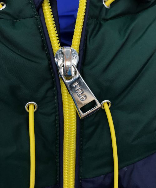 POLO RALPH LAUREN（ポロ・ラルフローレン）POLO RALPH LAUREN (ポロ・ラルフローレン) クッキーパッチダウンベスト ネイビー×レッド サイズ:Sの古着・服飾アイテム