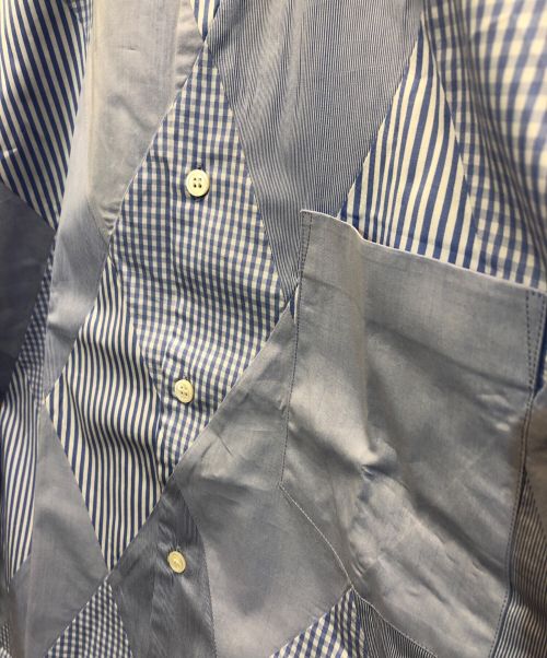 COMME des GARCONS HOMME DEUX（コムデギャルソン オム ドゥ）COMME des GARCONS HOMME DEUX (コムデギャルソン オム ドゥ) 24AW パッチワークコンビシャツ ブルー サイズ:Mの古着・服飾アイテム