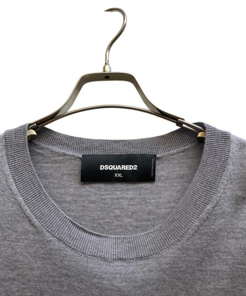 DSQUARED2（ディースクエアード）DSQUARED2 (ディースクエアード) ハイゲージクルーネックニット グレー サイズ:XXLの古着・服飾アイテム