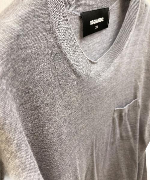 DSQUARED2（ディースクエアード）DSQUARED2 (ディースクエアード) ハイゲージクルーネックニット グレー サイズ:XXLの古着・服飾アイテム