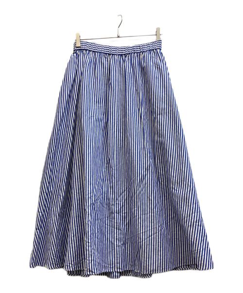 journal standard luxe（ジャーナルスタンダード ラックス）journal standard luxe (ジャーナルスタンダード ラックス) ストライプタックギャザースカート ブルー サイズ:記載なしの古着・服飾アイテム