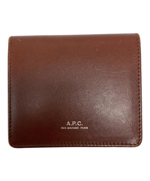 A.P.C.（アーペーセー）A.P.C. (アーペーセー) 2つ折り財布 ブラウンの古着・服飾アイテム