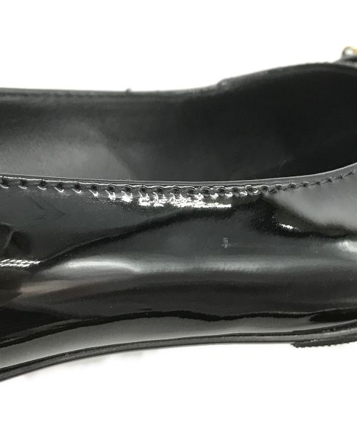 CHANEL（シャネル）CHANEL (シャネル) チェーンデザインパテントパンプス ブラック サイズ:36 1/2の古着・服飾アイテム