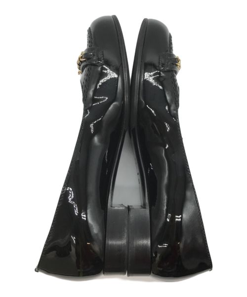 CHANEL（シャネル）CHANEL (シャネル) チェーンデザインパテントパンプス ブラック サイズ:36 1/2の古着・服飾アイテム
