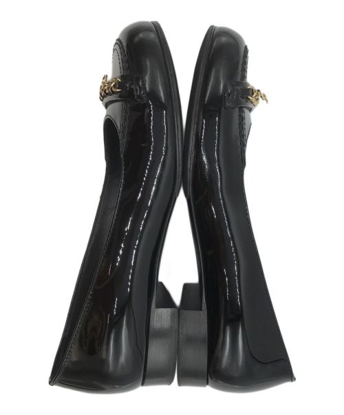 CHANEL（シャネル）CHANEL (シャネル) チェーンデザインパテントパンプス ブラック サイズ:36 1/2の古着・服飾アイテム