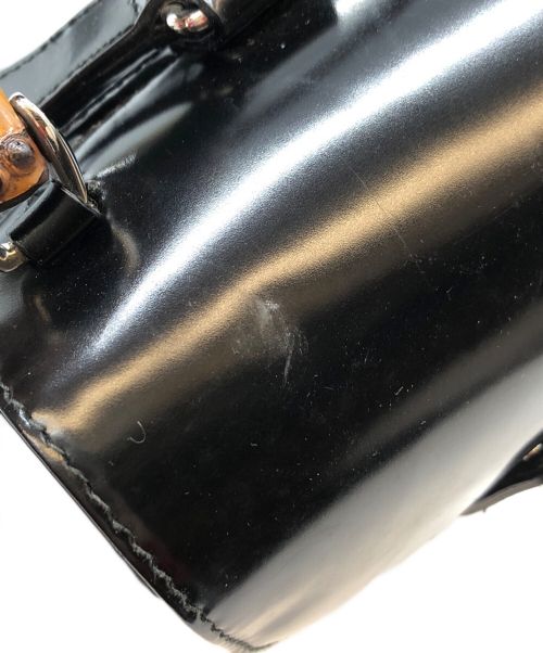 GUCCI（グッチ）GUCCI (グッチ) エナメル×ナイロンコンビ バンブーミニリュック ブラックの古着・服飾アイテム