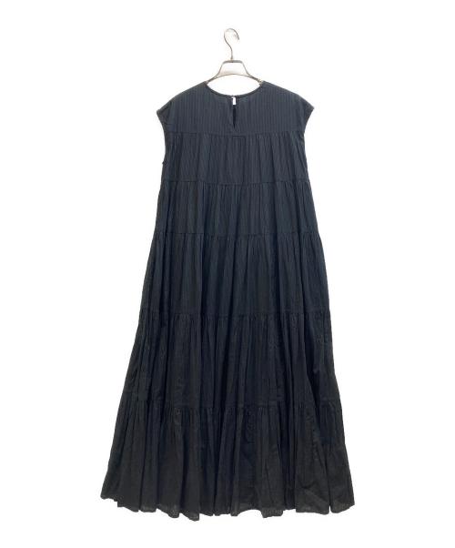 freada（フリーダ）Freada (フリーダ) フレンチスリーブティアードワンピース ブラック サイズ:ONE SIZEの古着・服飾アイテム