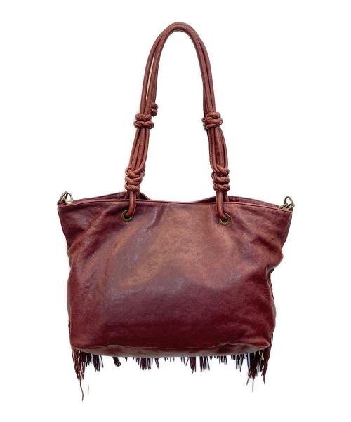 genten（ゲンテン）genten (ゲンテン) レザーフリンジトートバッグ パープルの古着・服飾アイテム
