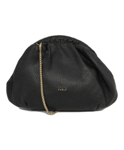 FURLA（フルラ）FURLA (フルラ) EVENING チェーンショルダーバッグ ブラックの古着・服飾アイテム