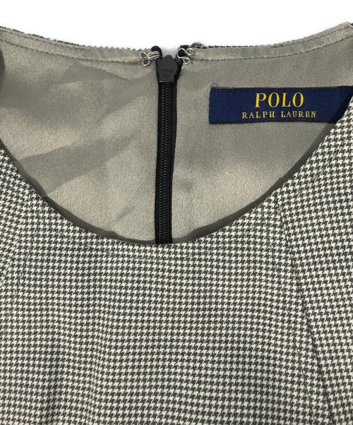 POLO RALPH LAUREN（ポロ・ラルフローレン）POLO RALPH LAUREN (ポロ・ラルフローレン) ポシハウンドトゥースAラインドレス グレー サイズ:4の古着・服飾アイテム