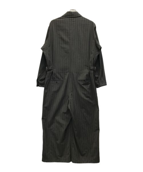 LOEFF（ロエフ）LOEFF (ロエフ) ヘリンボーン ストライプ オールインワン グレー サイズ:2の古着・服飾アイテム