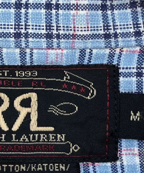 RRL（ダブルアールエル）RRL (ダブルアールエル) S/Sオープンカラーシャツ ブルー サイズ:Mの古着・服飾アイテム