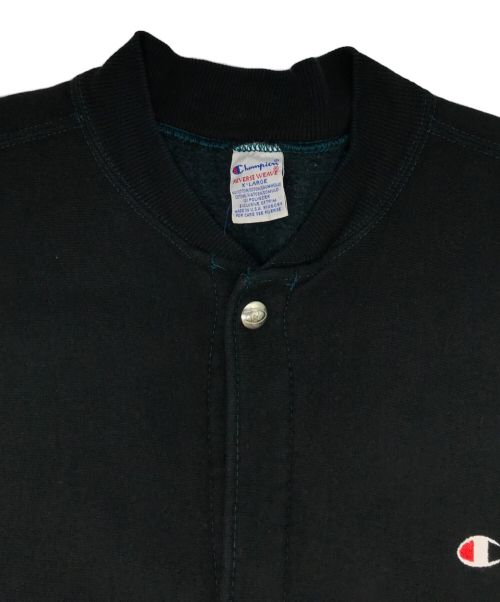 Champion REVERSE WEAVE（チャンピオン リバース ウィーブ）Champion REVERSE WEAVE (チャンピオン リバース ウィーブ) 90’S スナップボタンスウェットカーディガン ブラック サイズ:XLの古着・服飾アイテム