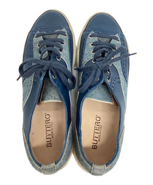 BUTTERO（ブッテロ）BUTTERO (ブッテロ) コンビレザーブローグシューズ ブルー サイズ:44の古着・服飾アイテム