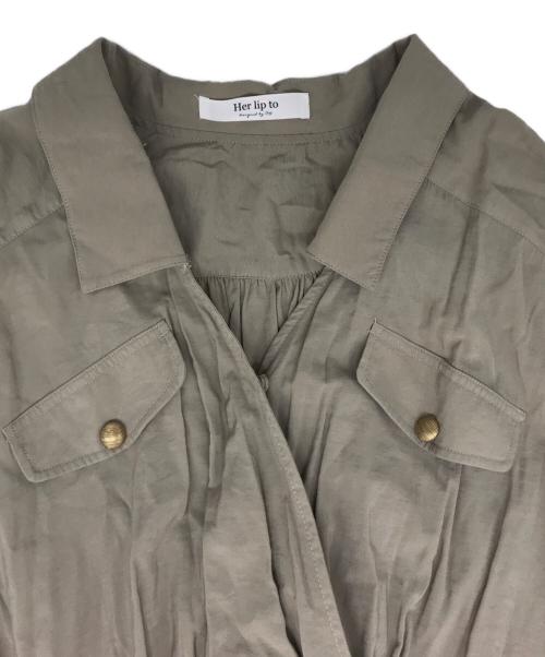 HER LIP TO（ハーリップトゥ）HER LIP TO (ハーリップトゥ) Day Dreaming Long Shirt Dress ブラウン サイズ:Sの古着・服飾アイテム