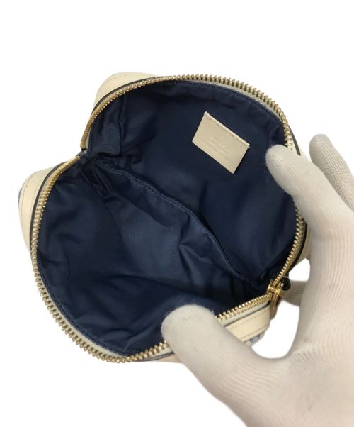 GUCCI（グッチ）GUCCI (グッチ) ハーバリウムコスメティックポーチ アイボリー×ブルーの古着・服飾アイテム