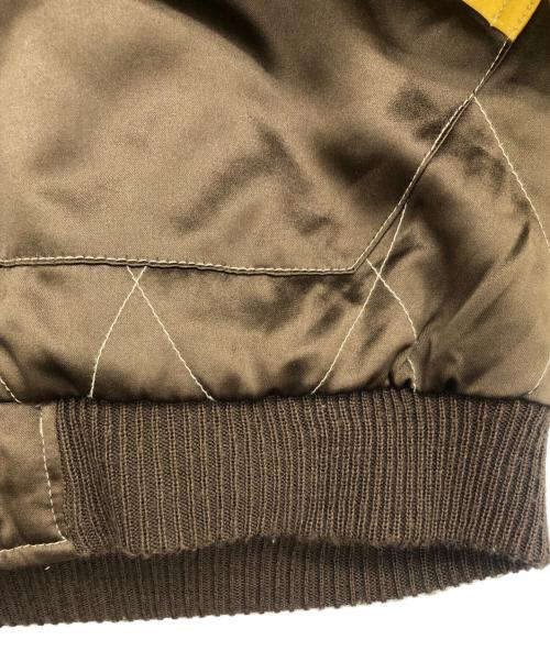 東洋エンタープライズ（トウヨウエンタープライズ）東洋エンタープライズ (トウヨウエンタープライズ) 別珍×サテンキルト リバーシブルスカジャン ブラウン×イエロー サイズ:Lの古着・服飾アイテム