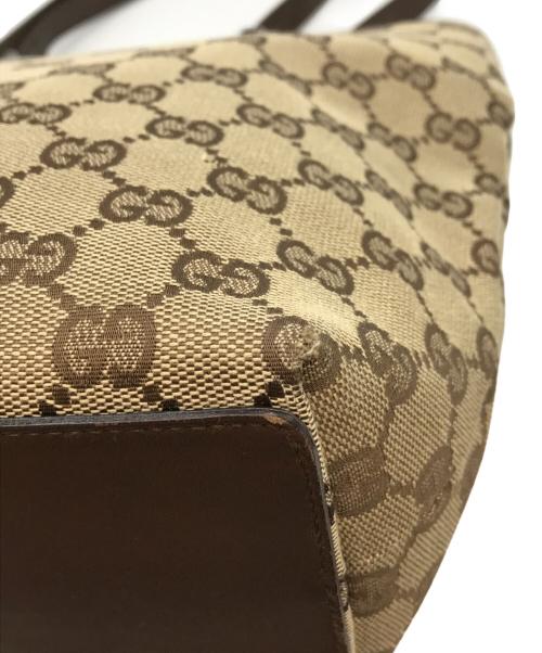 GUCCI（グッチ）GUCCI (グッチ) GGキャンバス トートバッグ ベージュ×ブラウンの古着・服飾アイテム