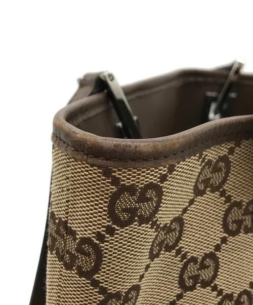 GUCCI（グッチ）GUCCI (グッチ) GGキャンバス トートバッグ ベージュ×ブラウンの古着・服飾アイテム