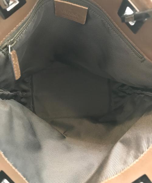 GUCCI（グッチ）GUCCI (グッチ) GGキャンバス トートバッグ ベージュ×ブラウンの古着・服飾アイテム