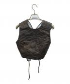 GANNIガニー）の古着「ラムレザーウエーブステッチベスト」｜ブラウン