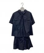 HER LIP TOハーリップトゥ）の古着「Armace Short Sleeve Romper」｜ネイビー