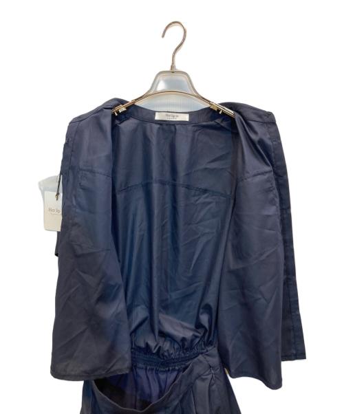 HER LIP TO（ハーリップトゥ）Her lip to (ハーリップトゥ) Armace Short Sleeve Romper ネイビー サイズ:Ⅿ 未使用品の古着・服飾アイテム