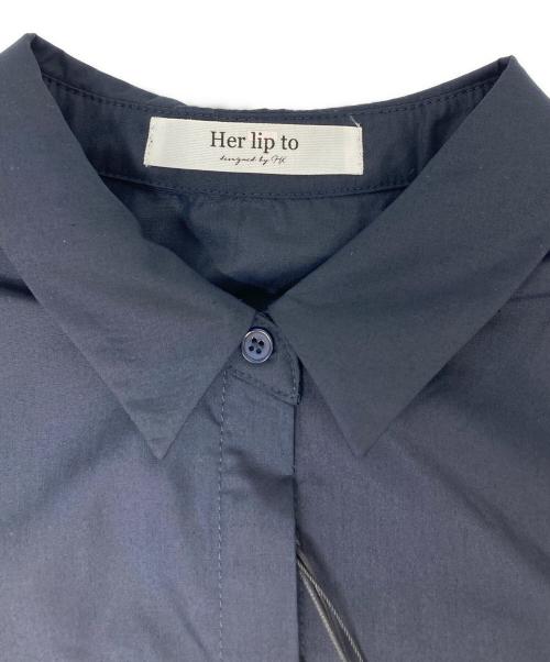 HER LIP TO（ハーリップトゥ）Her lip to (ハーリップトゥ) Armace Short Sleeve Romper ネイビー サイズ:Ⅿ 未使用品の古着・服飾アイテム