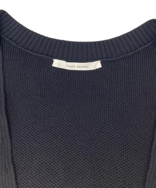 PLAIN PEOPLE（プレインピープル）PLAIN PEOPLE (プレインピープル) コットンニットショートベスト ブラック サイズ:9の古着・服飾アイテム