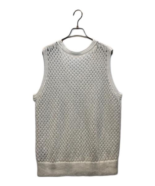 GALERIE VIE（ギャルリーヴィー）GALERIE VIE (ギャルリーヴィー) オープンワークリネン Vネックベスト ホワイト サイズ:-の古着・服飾アイテム