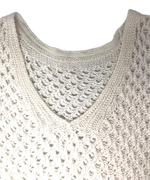 GALERIE VIE（ギャルリーヴィー）GALERIE VIE (ギャルリーヴィー) オープンワークリネン Vネックベスト ホワイト サイズ:-の古着・服飾アイテム