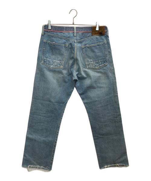 KAPITAL（キャピタル）KAPITAL (キャピタル) 刺し子ダメージ加工デニムパンツ ネイビー サイズ:36の古着・服飾アイテム