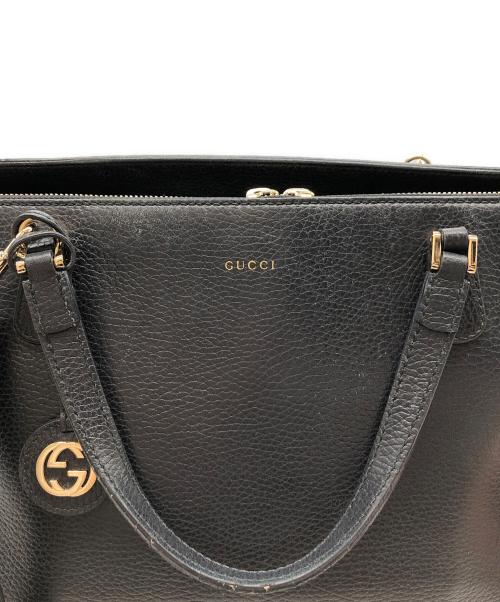 GUCCI（グッチ）GUCCI (グッチ) インターロッキングG 2WAYショルダーバッグ ブラックの古着・服飾アイテム