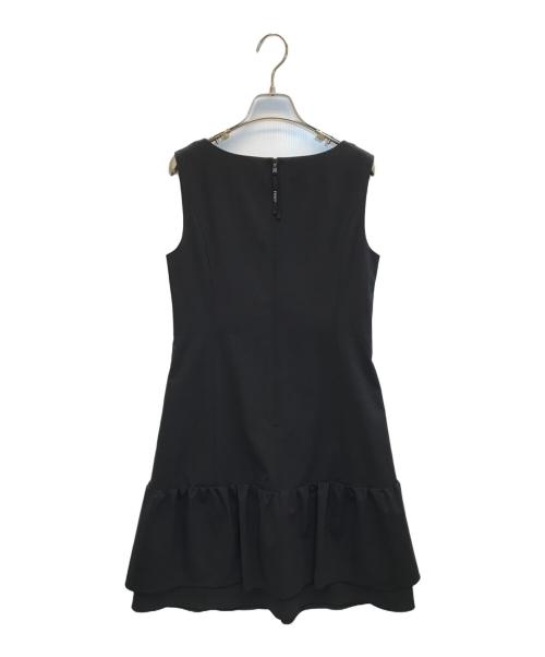 FOXEY NEWYORK（フォクシーニューヨーク）FOXEY NEWYORK (フォクシーニューヨーク) ギャザードレス Vネック ワンピース ネイビー サイズ:38の古着・服飾アイテム