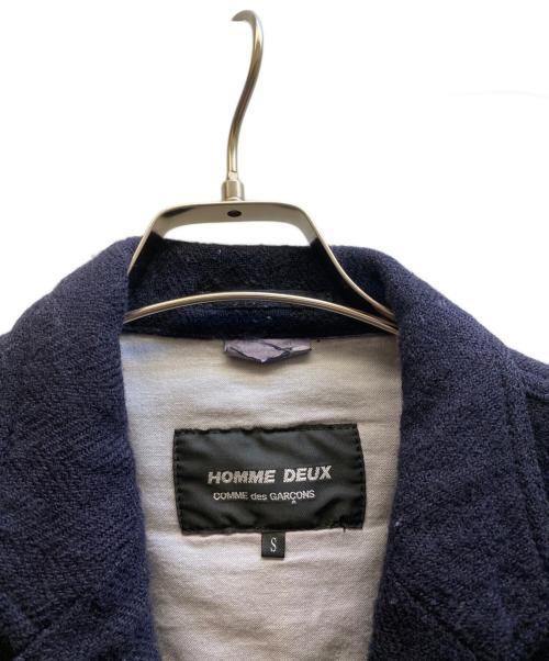 COMME des GARCONS HOMME DEUX（コムデギャルソン オム ドゥ）COMME des GARCONS HOMME DEUX (コムデギャルソン オム ドゥ) 縮絨ウールテーラードジャケット ネイビー サイズ:Sの古着・服飾アイテム