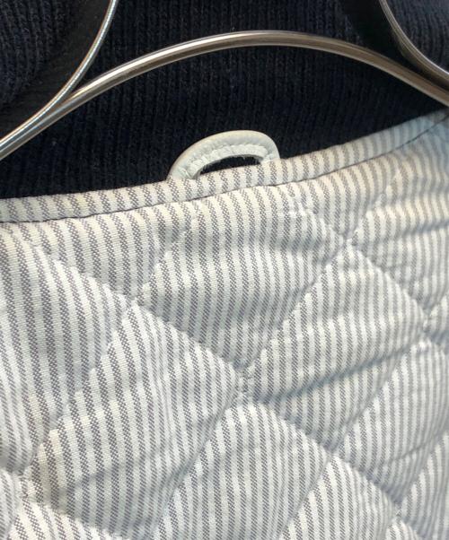 Thom Browne（トムブラウン）Thom Browne (トムブラウン) レザースリーブメルトンスタジャン ネイビー×ホワイト サイズ:2の古着・服飾アイテム