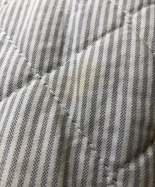 Thom Browne（トムブラウン）Thom Browne (トムブラウン) レザースリーブメルトンスタジャン ネイビー×ホワイト サイズ:2の古着・服飾アイテム