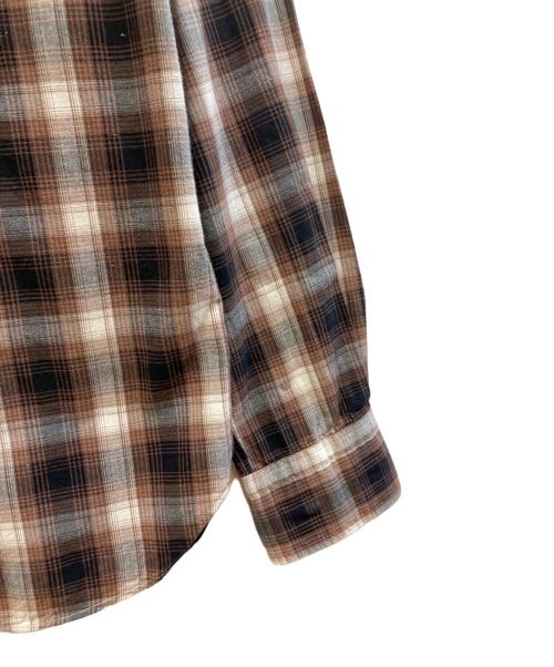 GUY ROVER（ギローバー）GUY ROVER (ギローバー) ホリゾンタルカラーチェックシャツ ブラウン サイズ:XSの古着・服飾アイテム