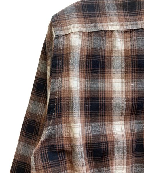 GUY ROVER（ギローバー）GUY ROVER (ギローバー) ホリゾンタルカラーチェックシャツ ブラウン サイズ:XSの古着・服飾アイテム
