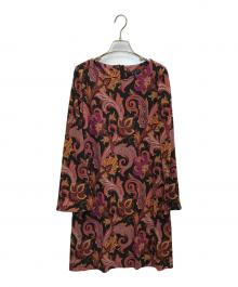 ETRO（エトロ）の古着「ペイズリー総柄ワンピース」｜ブラック×レッド