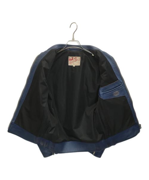 ADDICT CLOTHES（アディクト クローズ）ADDICT CLOTHES (アディクト クローズ) AD-07/シープレザーライダースジャケット ブルー サイズ:36の古着・服飾アイテム