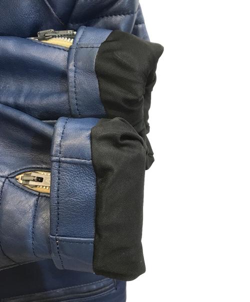 ADDICT CLOTHES（アディクト クローズ）ADDICT CLOTHES (アディクト クローズ) AD-07/シープレザーライダースジャケット ブルー サイズ:36の古着・服飾アイテム