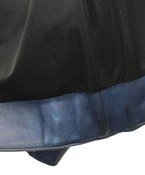ADDICT CLOTHES（アディクト クローズ）ADDICT CLOTHES (アディクト クローズ) AD-07/シープレザーライダースジャケット ブルー サイズ:36の古着・服飾アイテム