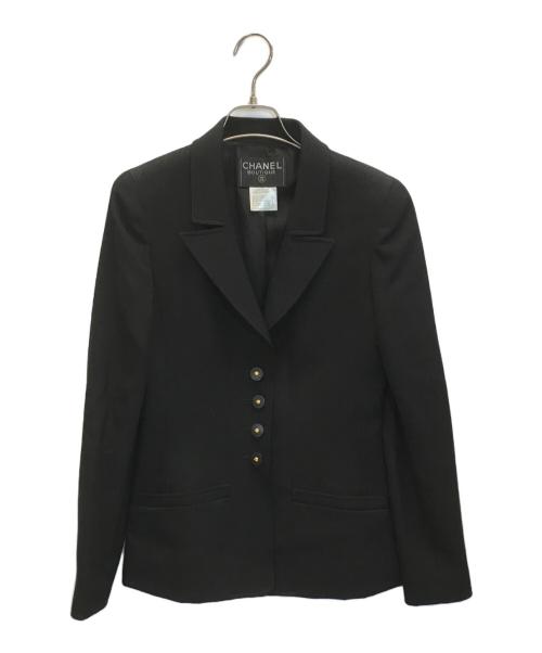 CHANEL（シャネル）CHANEL (シャネル) ウールテーラードジャケット ブラック サイズ:40の古着・服飾アイテム