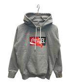 DIESELディーゼル）の古着「プリントプルオーバーパーカー」｜グレー