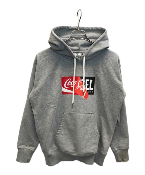 DIESEL（ディーゼル）DIESEL (ディーゼル) プリントプルオーバーパーカー グレー サイズ:XSの古着・服飾アイテム