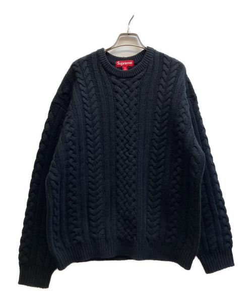 SUPREME（シュプリーム）Supreme (シュプリーム) 23AW Applique Cable Knit Sweater ブラック サイズ:Mの古着・服飾アイテム